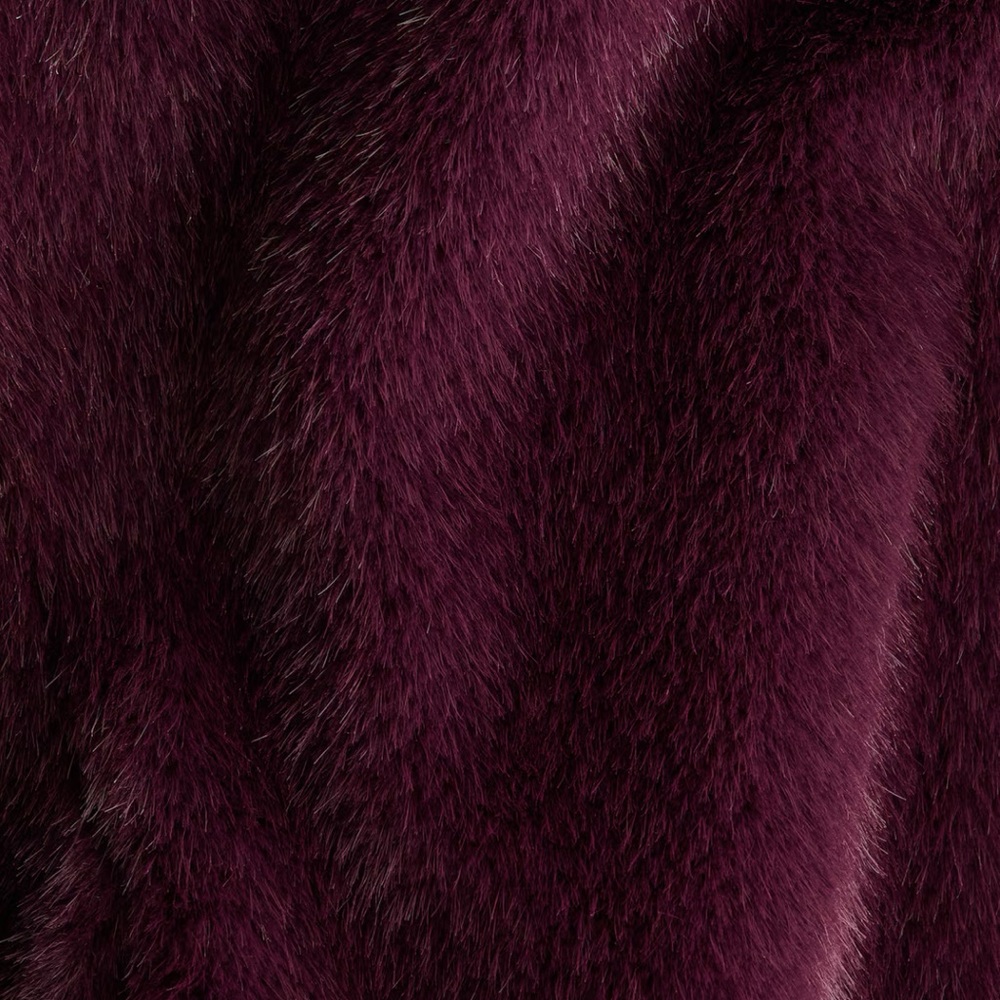 New H&M Reversable Faux Fur Bomber Jacket - Deep Burgundy - Picture 7 of 7